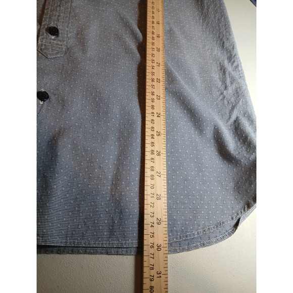 Wallin & Bros Mens Blue White Micro Pattern Cotton Button Down Shirt Large - Picture 7 of 10